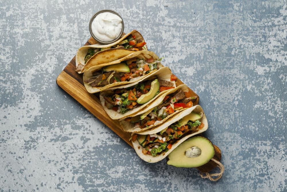 Mexican Tacos with Extra Virgin Olive Oil